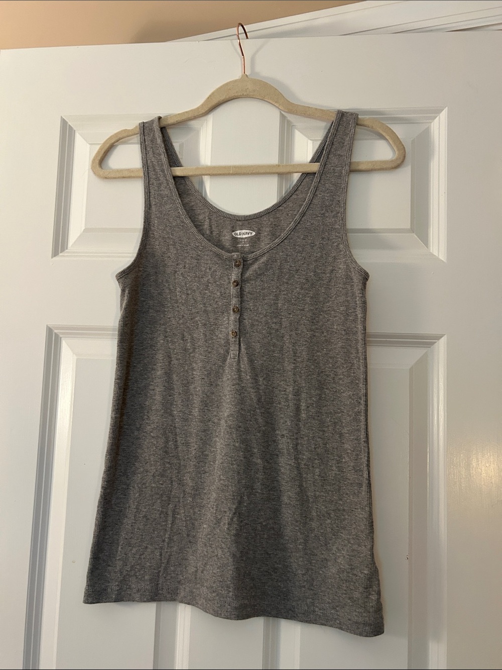 Old Navy - (L) grey button Henley slim fit tank top